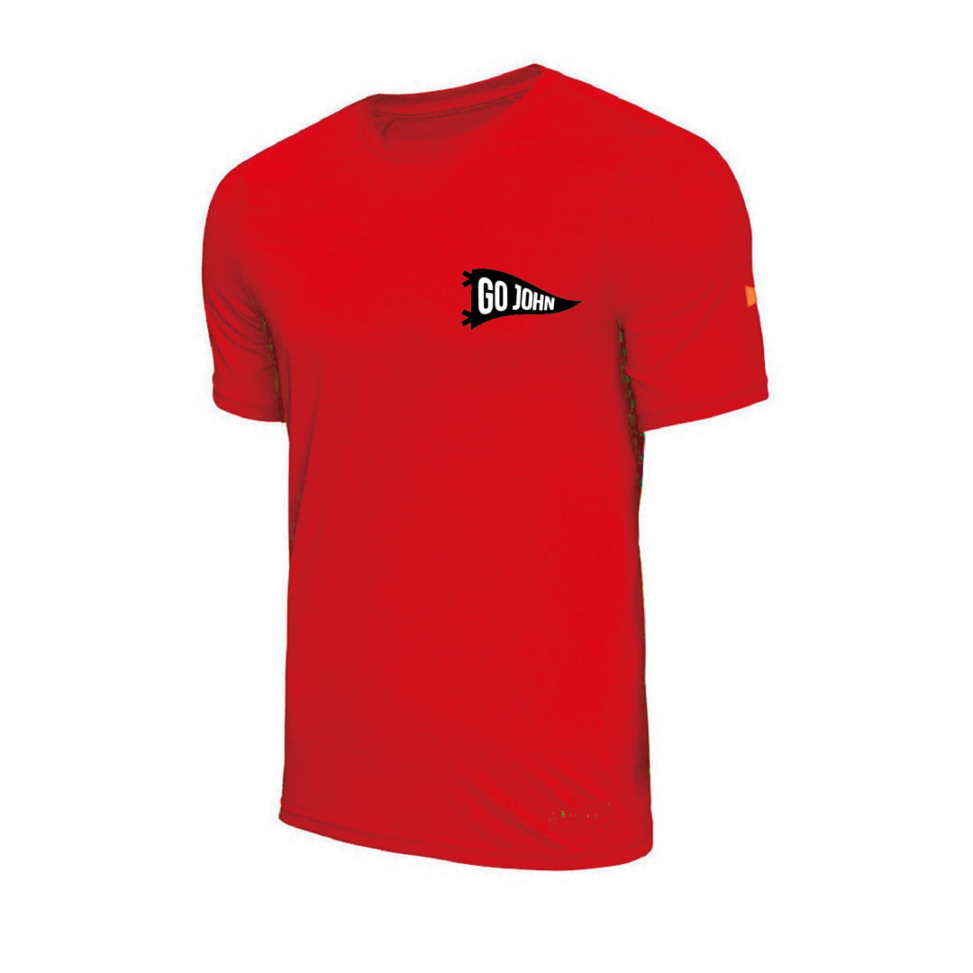 Color:Red-Florence Short Sleeve Trainer Shirt Go John
