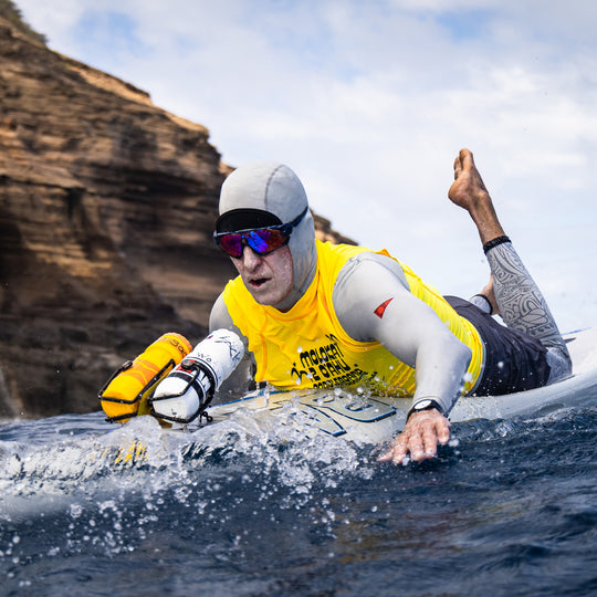 Color:Silver-Florence Marine X Long Sleeve Hooded Rashguard