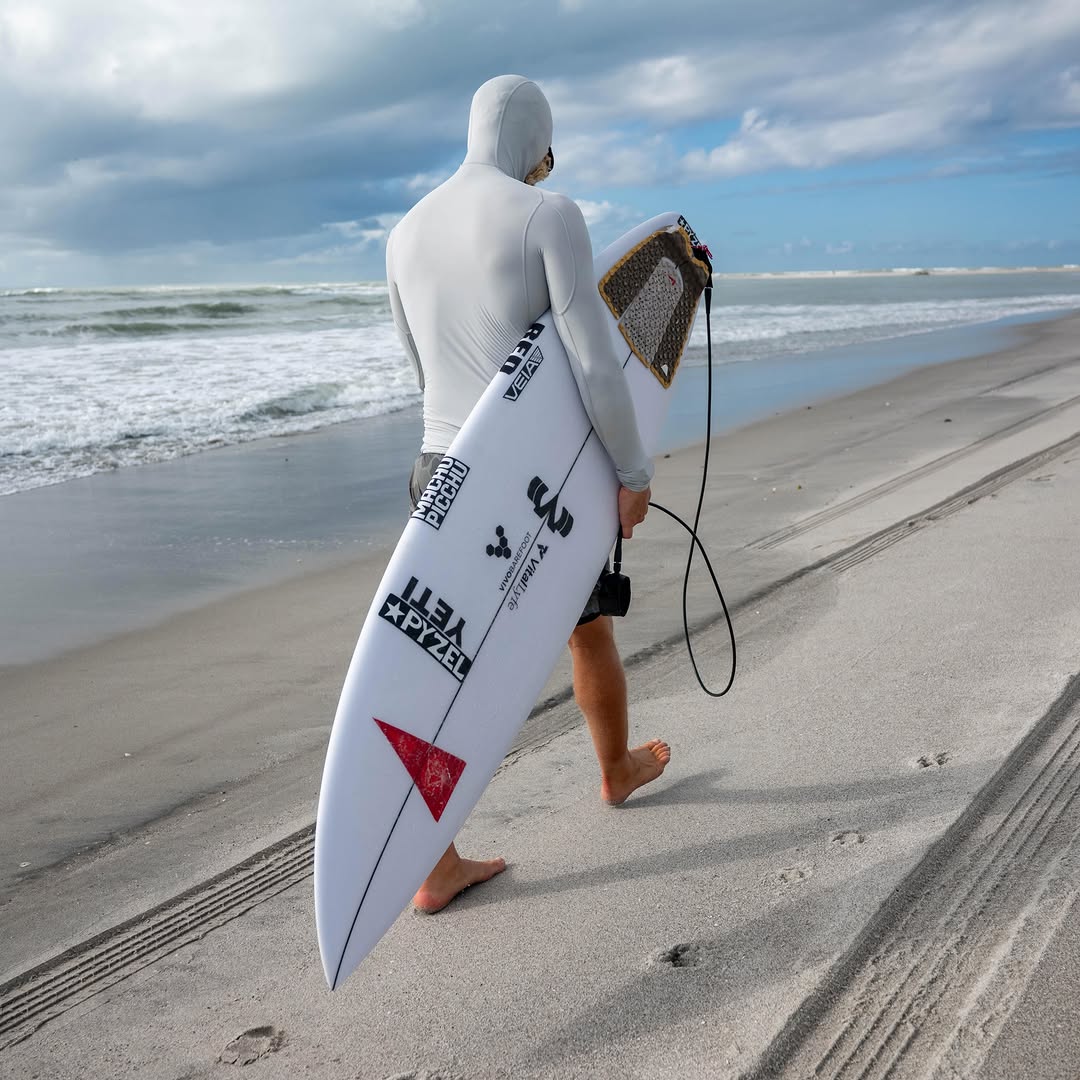 Color:Silver-Florence Marine X Long Sleeve Hooded Rashguard