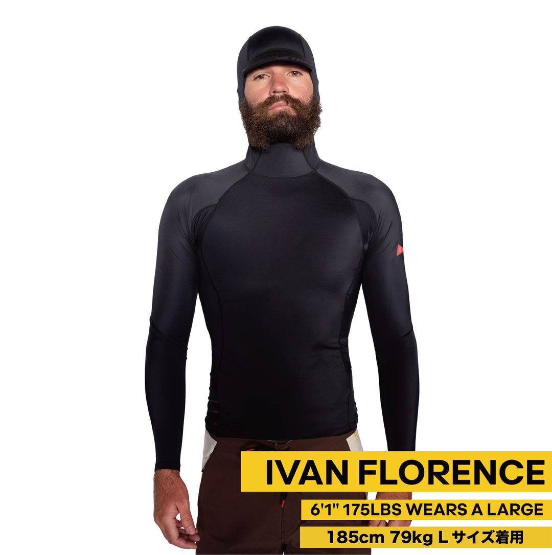 Color:Black-Florence Marine X Long Sleeve Hooded Rashguard 