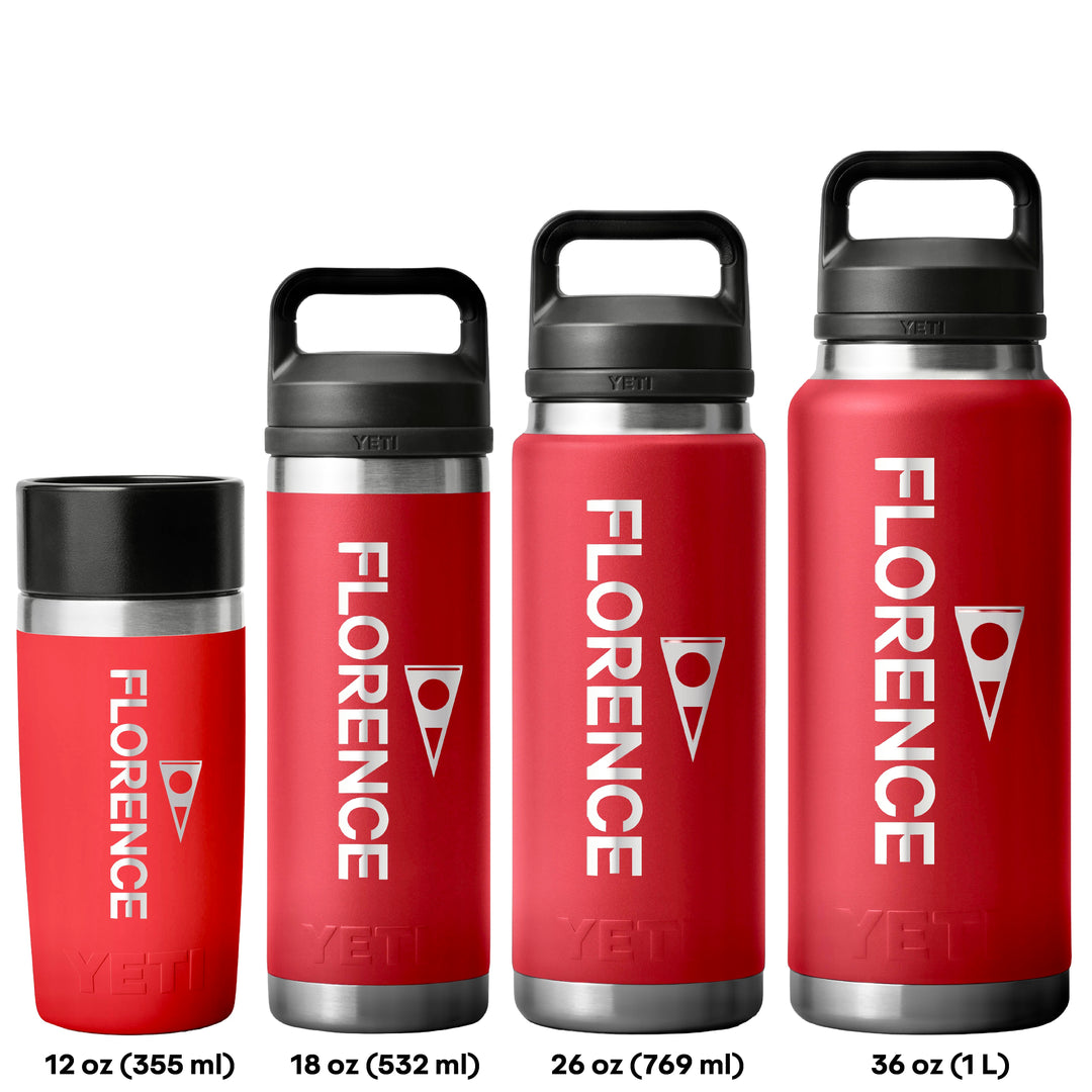 Color:Red-Yeti x Florence Marine X Rambler 12 oz Bottle with Commuter Cap