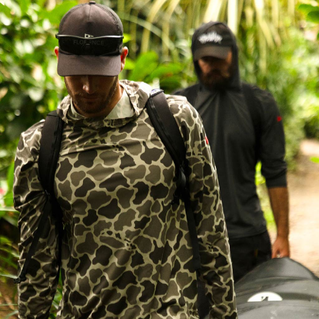 Color:Tundra Camo-Florence Airtex Long Sleeve Hooded Shirt 