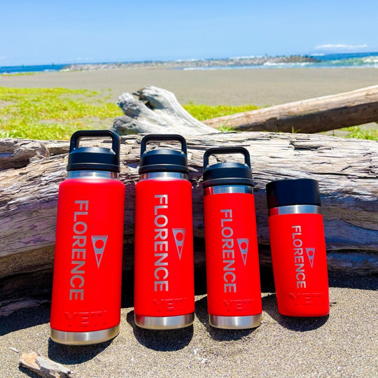 Color:Red-Yeti x Florence Marine X Rambler 12 oz Bottle with Commuter Cap  -alt