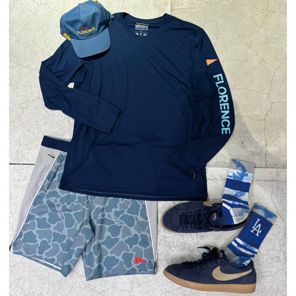 Color:Dark Navy-Florence Sun Pro Logo Long Sleeve UPF Shirt -alt