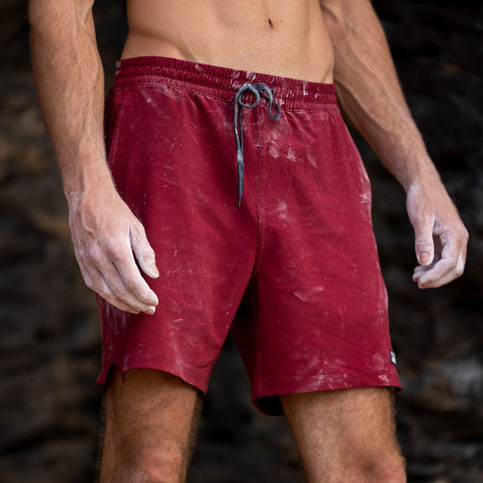 Color:Maroon-Florence Elastic Shorts