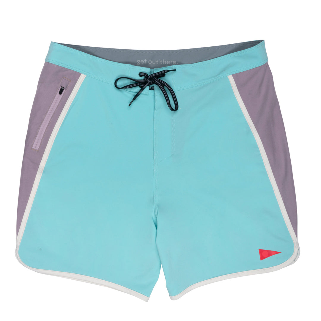 Color:Aqua-Florence Burgee Boardshort