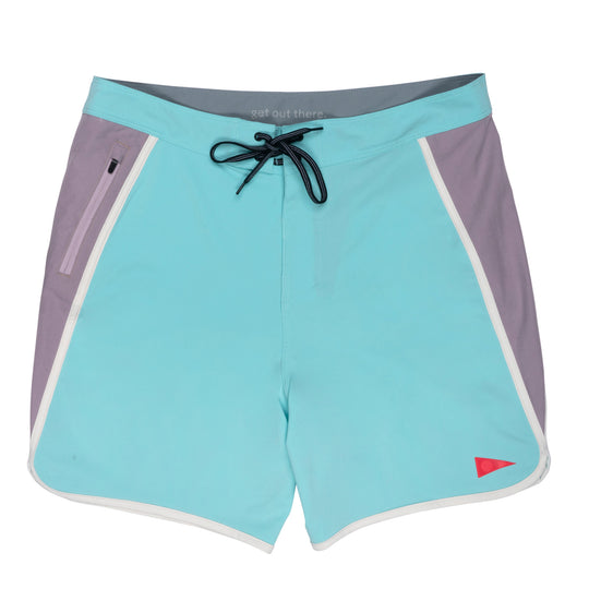Color:Aqua-Florence Burgee Boardshort