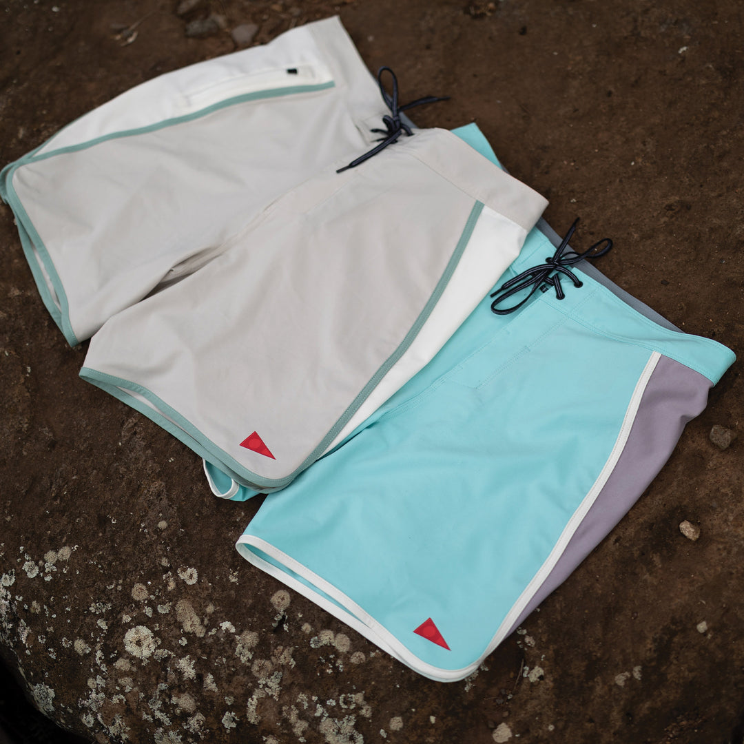 Color:Aqua-Florence Burgee Boardshort
