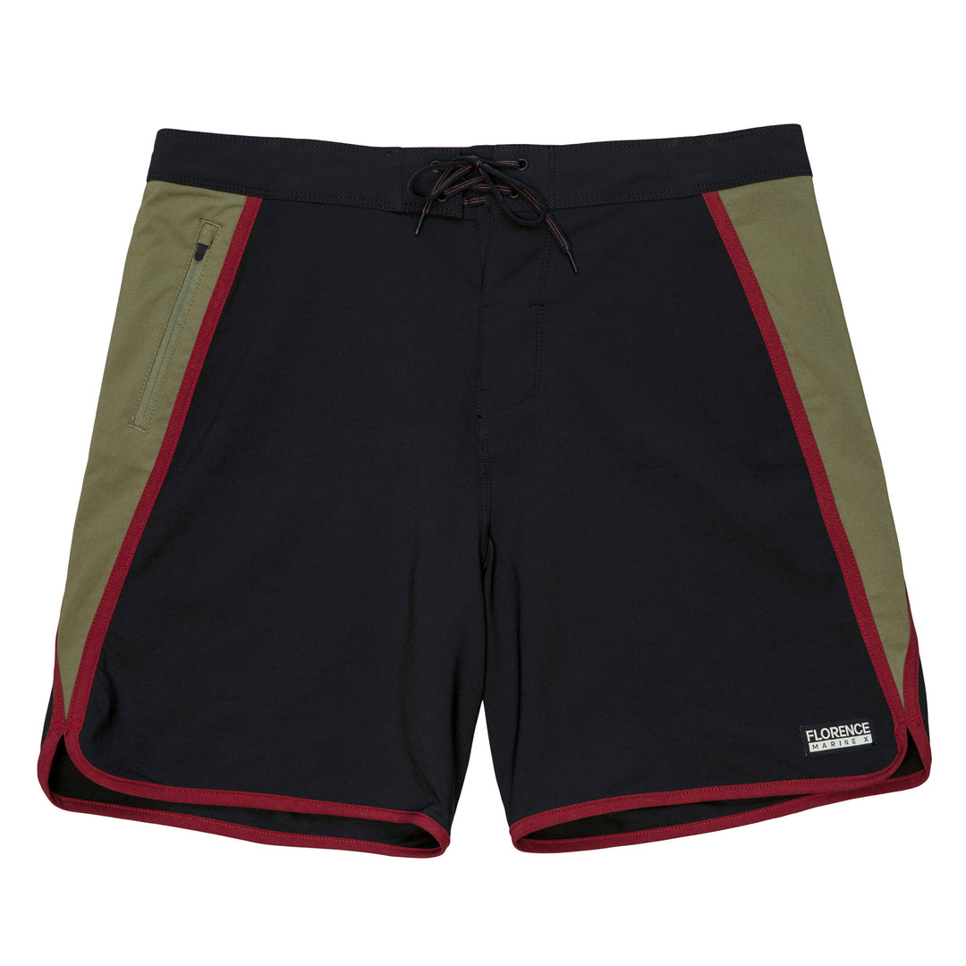 Color:Black Burnt Olive-Florence Block Boardshort