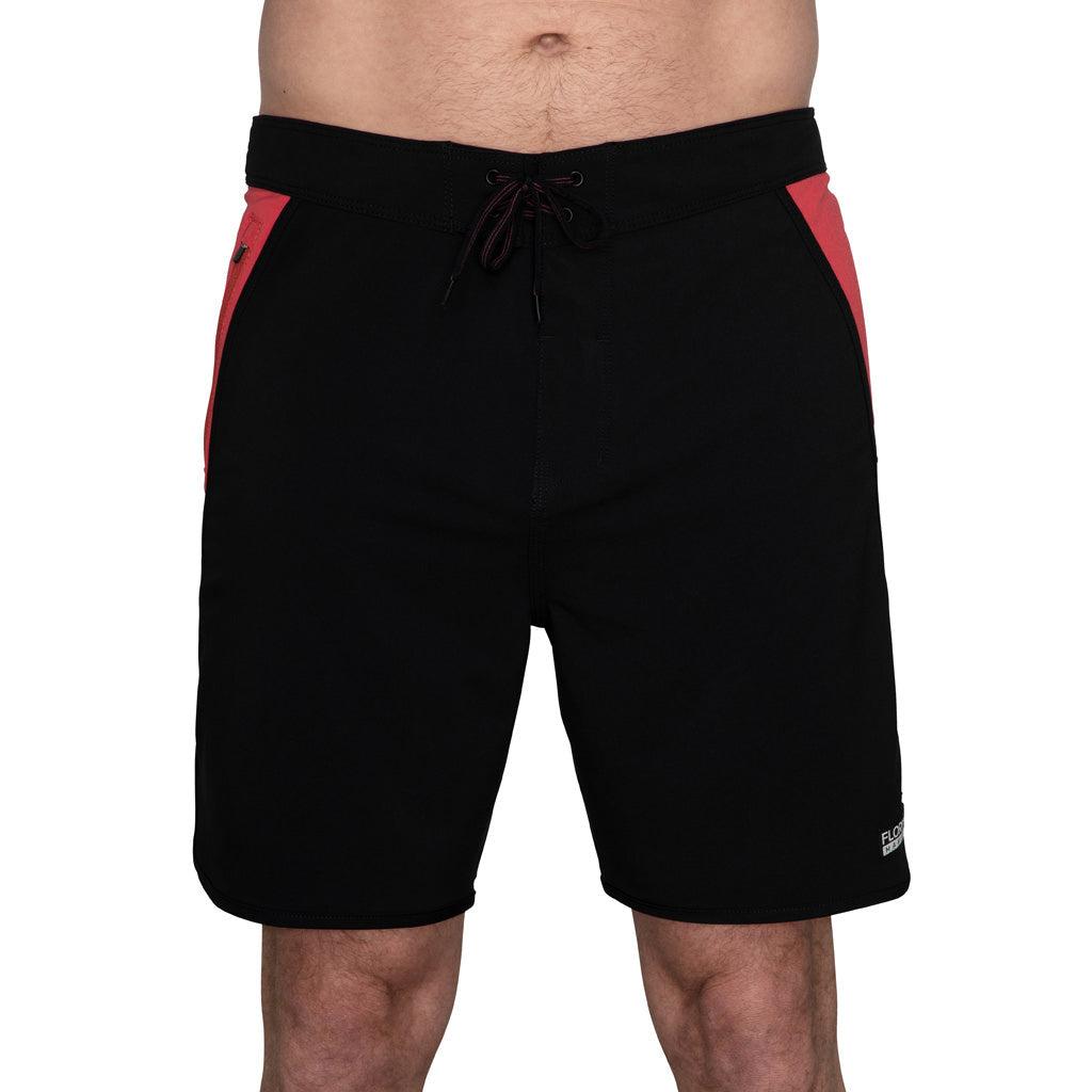 Color:Black Red-Florence Block Boardshort