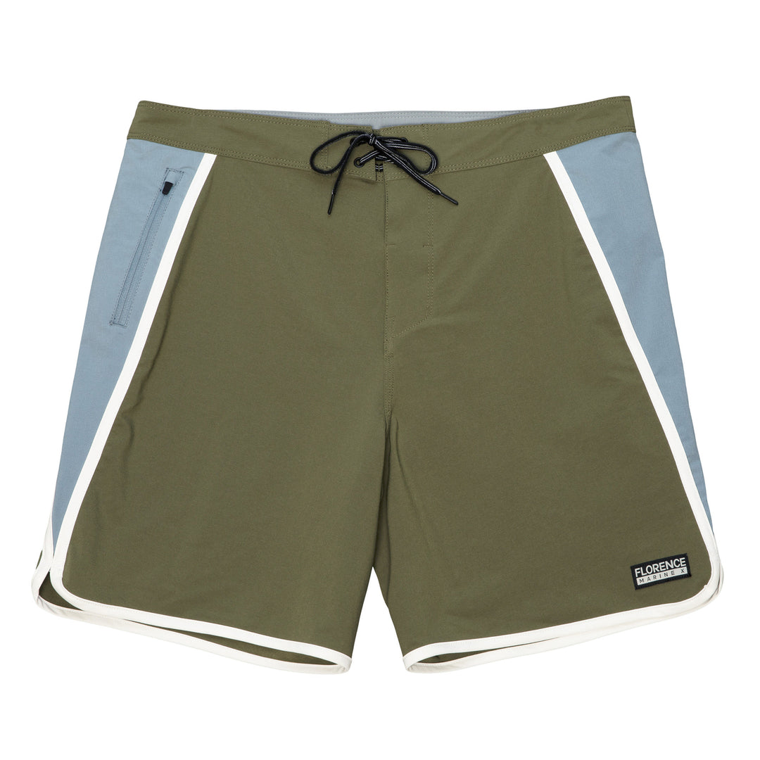 Color:Burnt Olive-Florence Block Boardshort