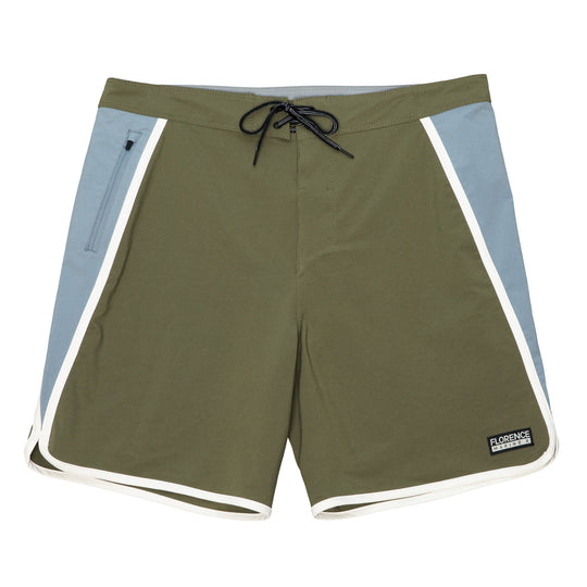 Color:Burnt Olive-Florence Block Boardshort
