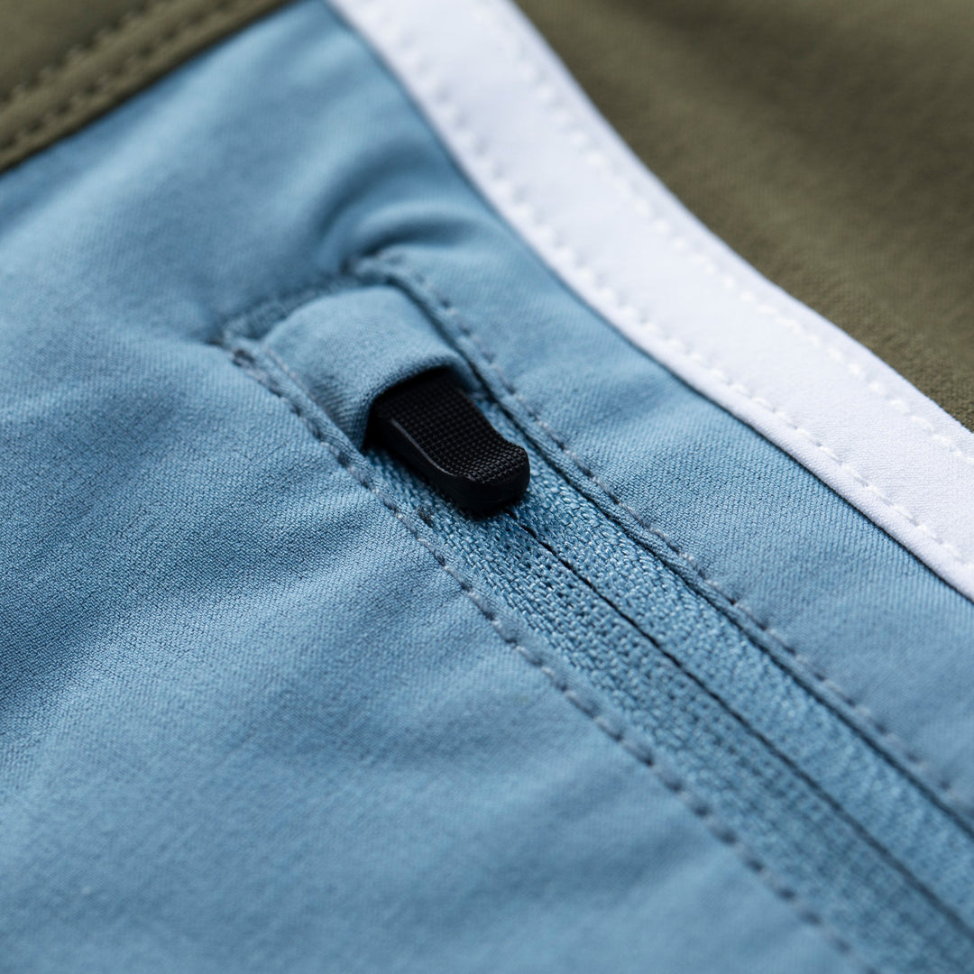 Color:Burnt Olive-Florence Block Boardshort