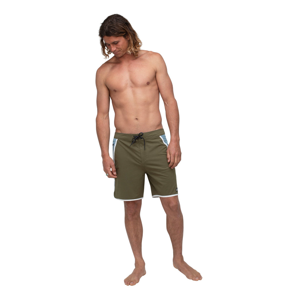 Color:Burnt Olive-Florence Block Boardshort -alt