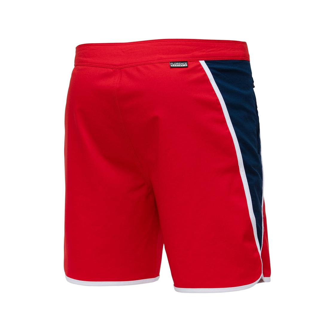 Color:Racing Red-Florence Block Boardshort