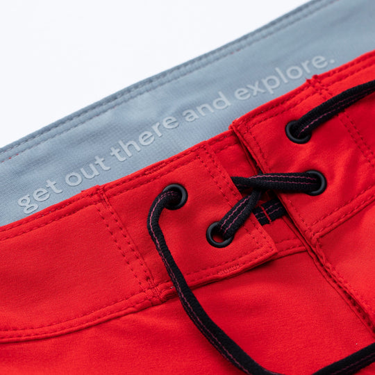 Color:Racing Red-Florence Block Boardshort