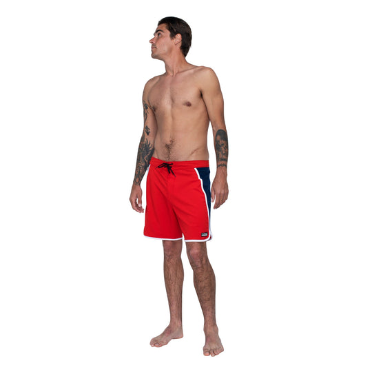 Color:Racing Red-Florence Block Boardshort -alt