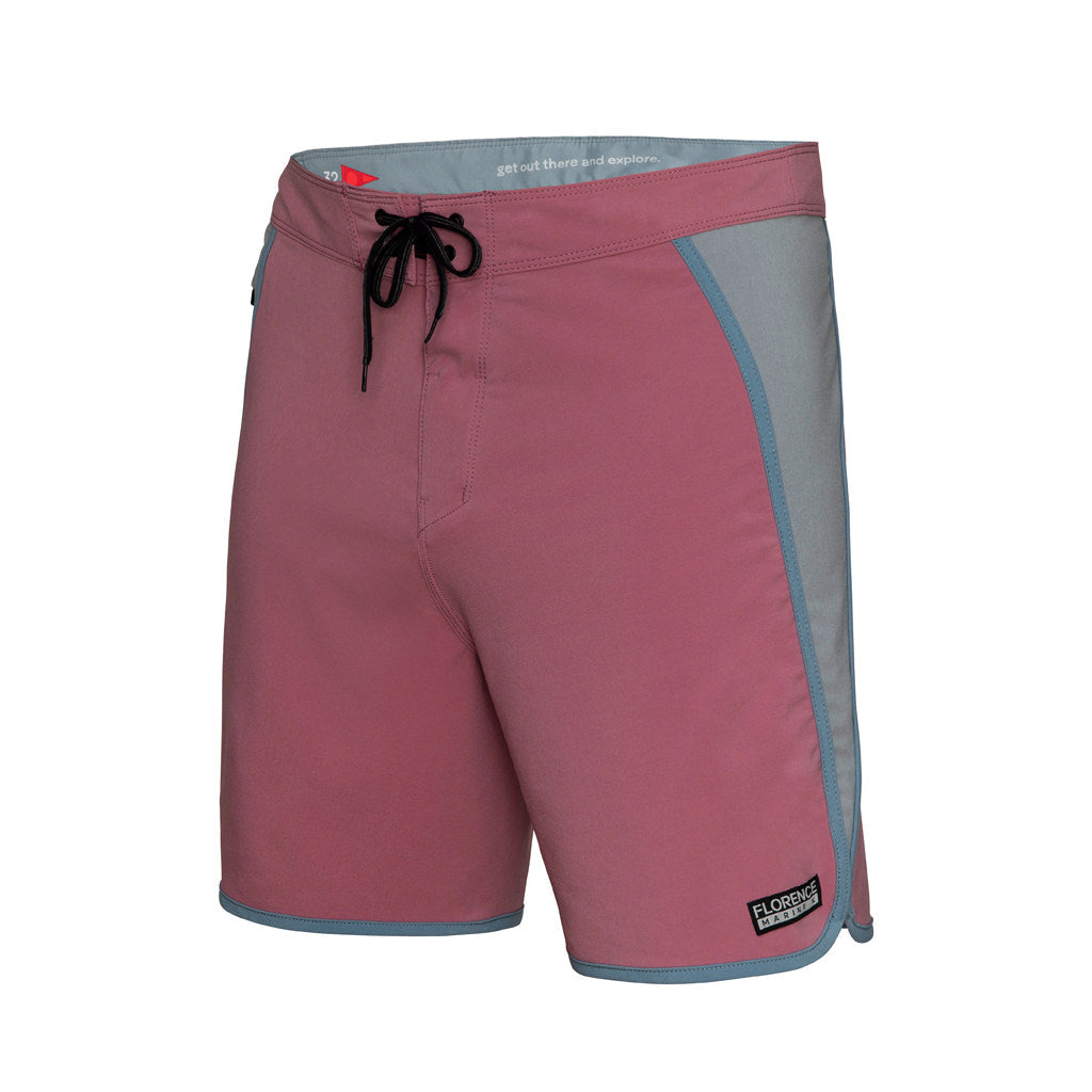 Color:Rose-Florence Block Boardshort