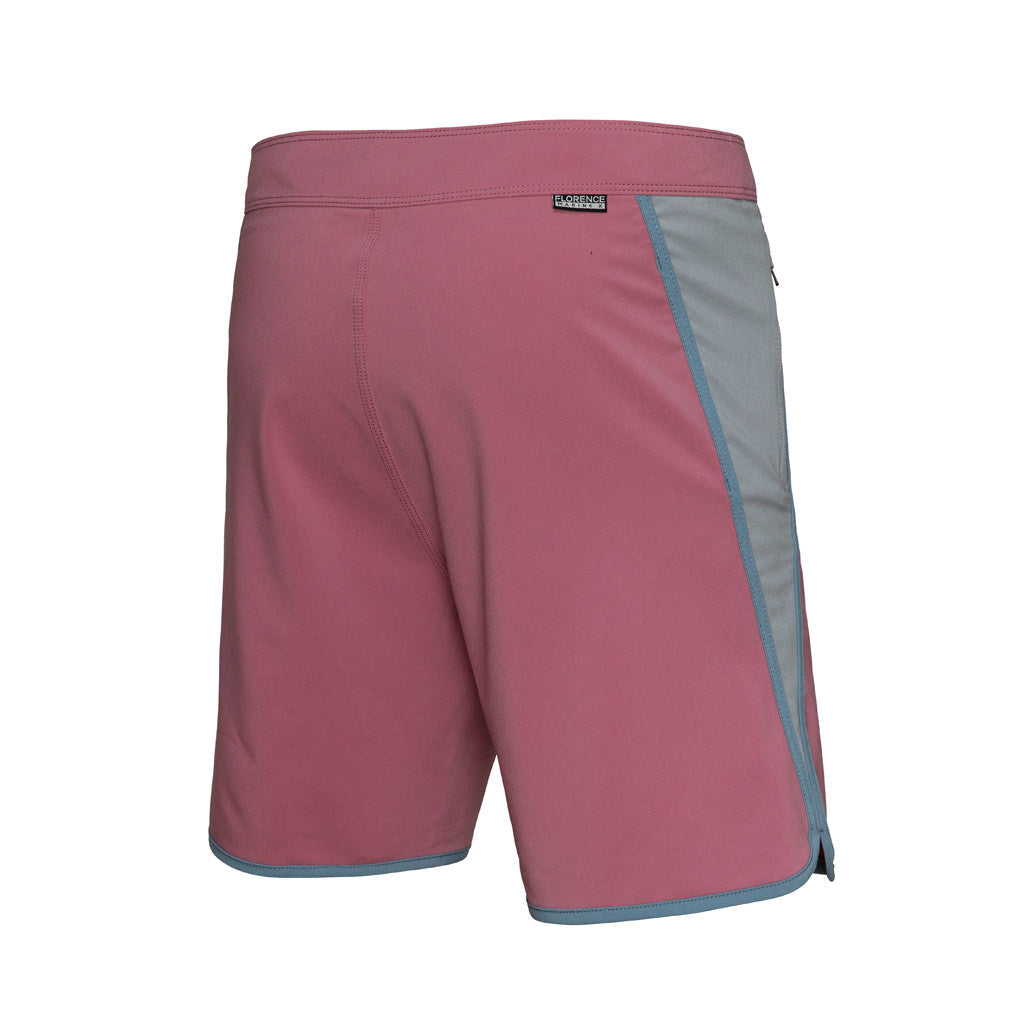 Color:Rose-Florence Block Boardshort