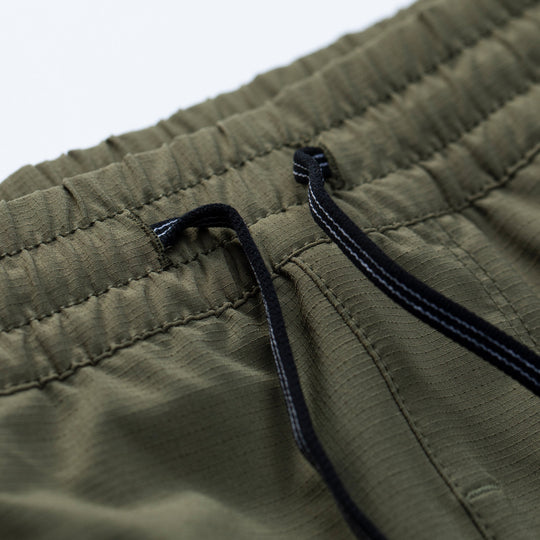 Color:Burnt Olive-Florence Elastic Shorts -alt