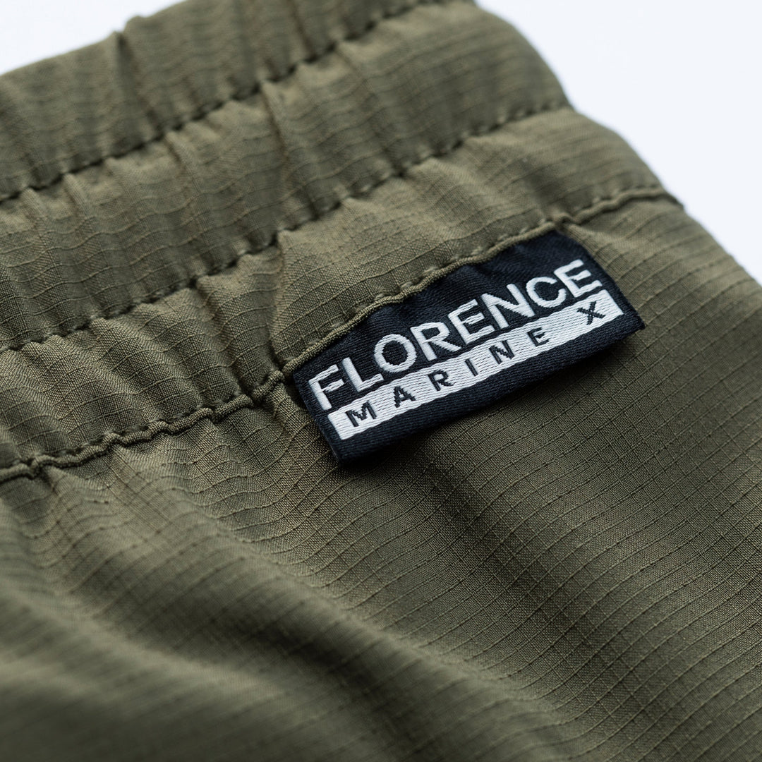 Color:Burnt Olive-Florence Elastic Shorts