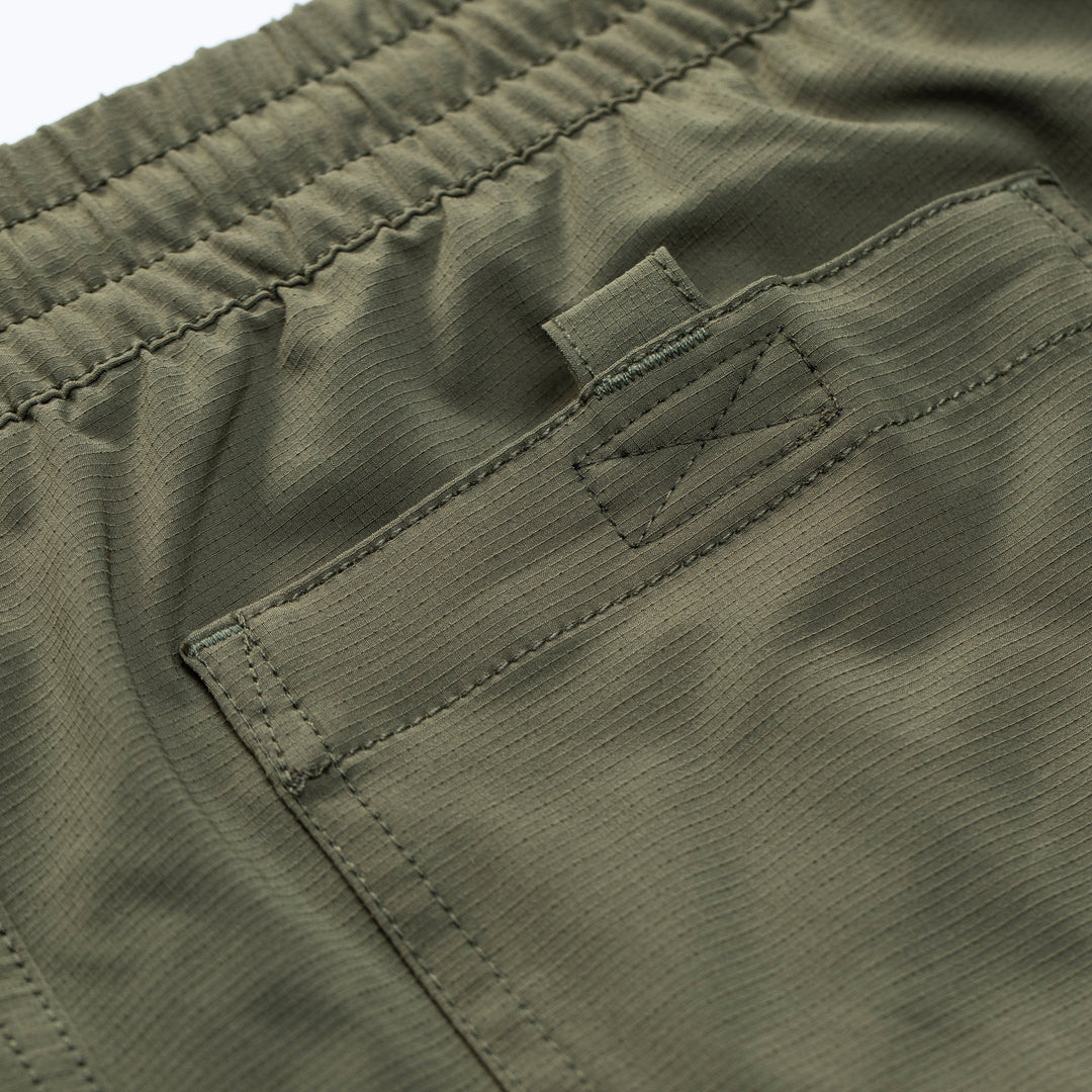 Color:Burnt Olive-Florence Elastic Shorts