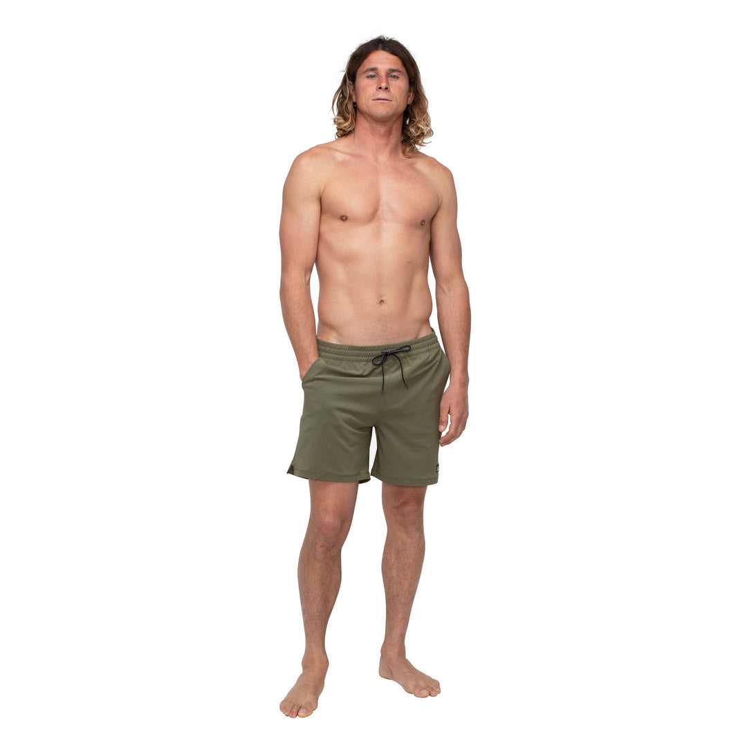 Color:Burnt Olive-Florence Elastic Shorts