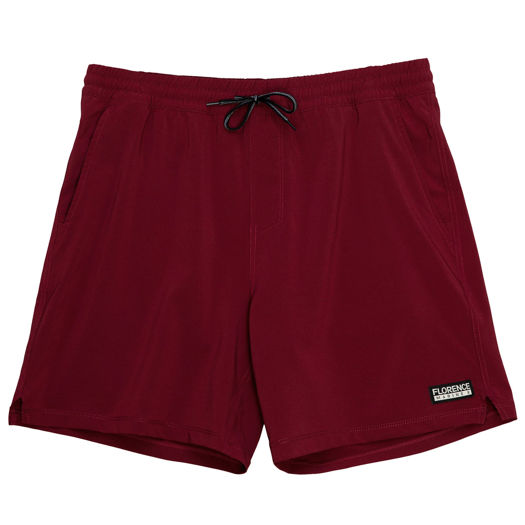 Color:Maroon-Florence Elastic Shorts