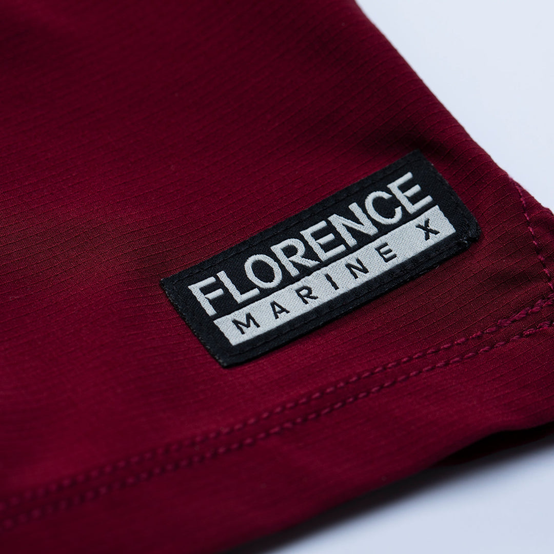 Color:Maroon-Florence Elastic Shorts
