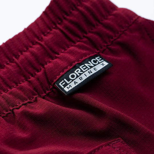 Color:Maroon-Florence Elastic Shorts