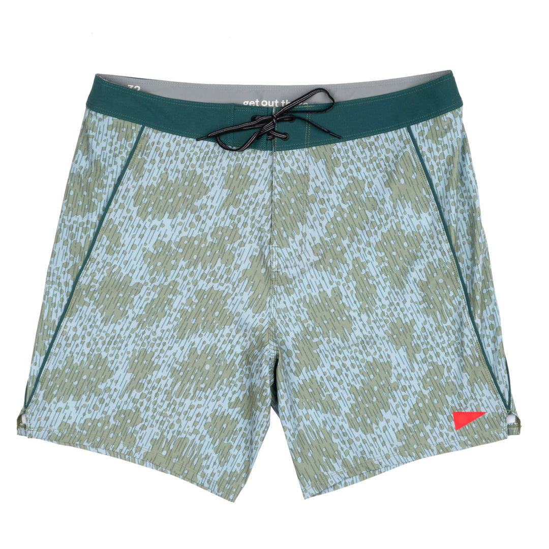 Color:Sage-Florence Rain Camo Boardshort