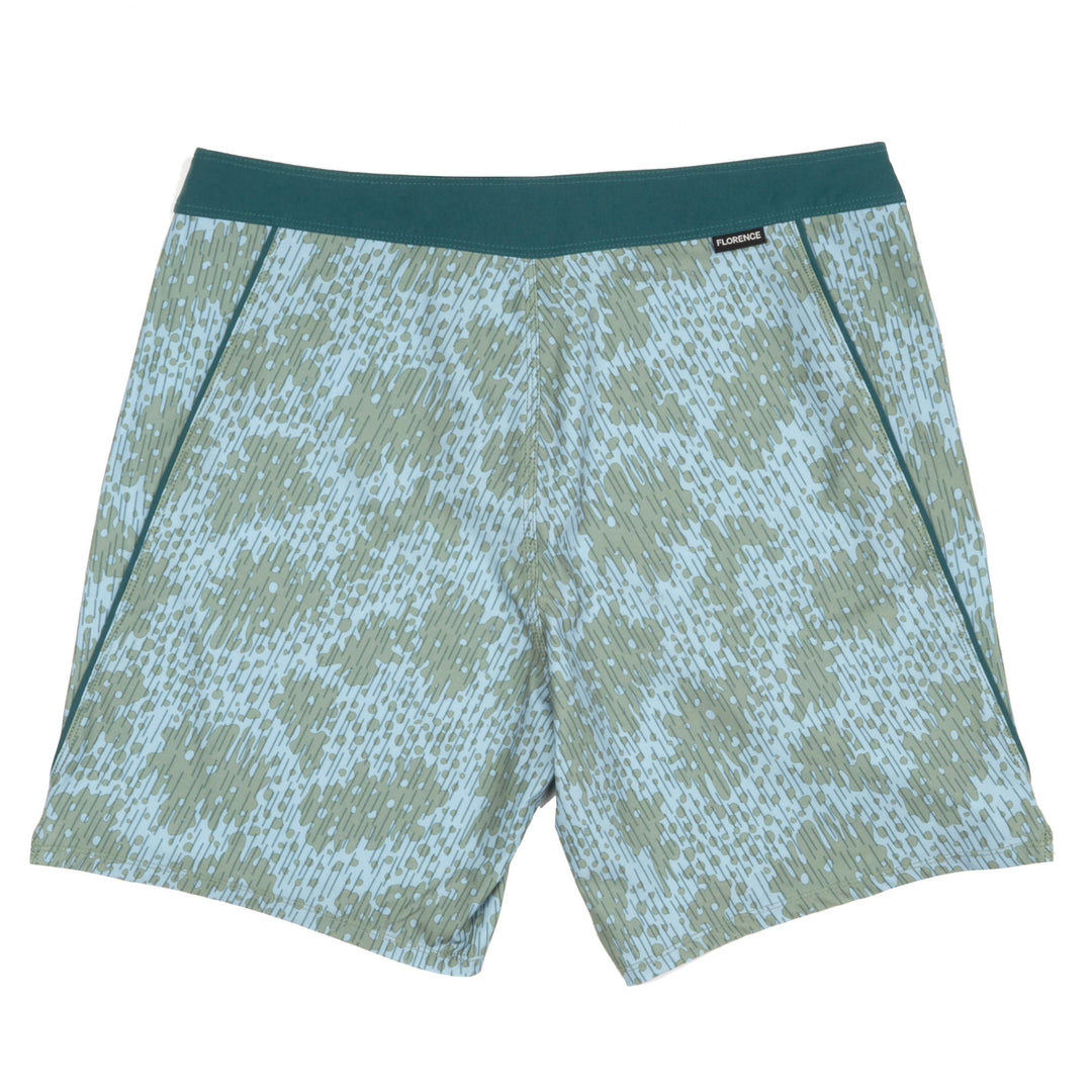 Color:Sage-Florence Rain Camo Boardshort