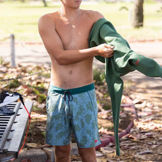 Color:Sage-Florence Rain Camo Boardshort