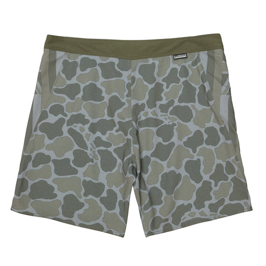 Color:Burnt Olive-F1 Pro Hawaii Camo Boardshort