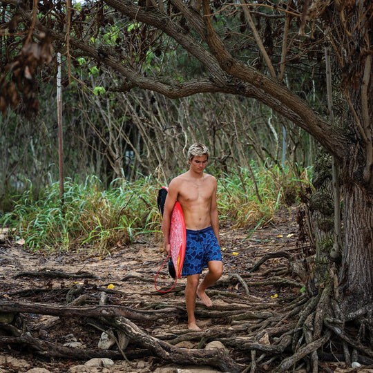 Color:Dark Navy-F1 Pro Hawaii Camo Boardshort