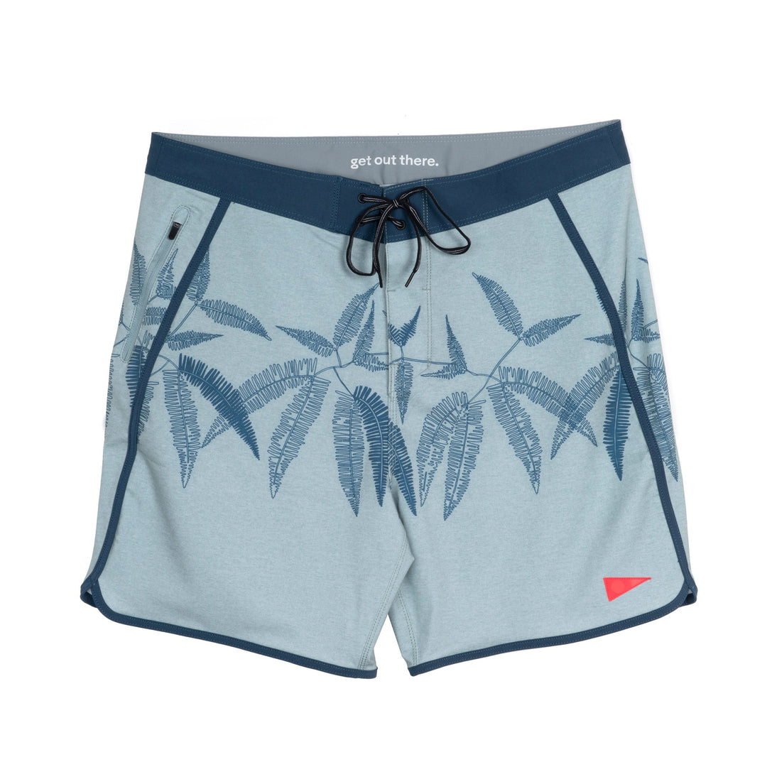 Color:Sage-Uluhe Fractal Boardshort 