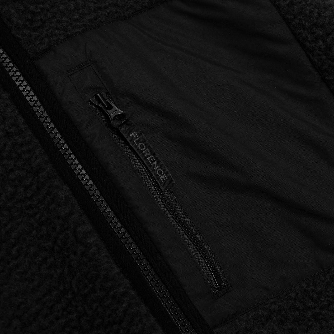Color:Black-Florence High Pile Utility Fleece Jacket