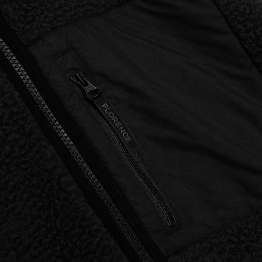 Color:Black-Florence High Pile Utility Fleece Jacket