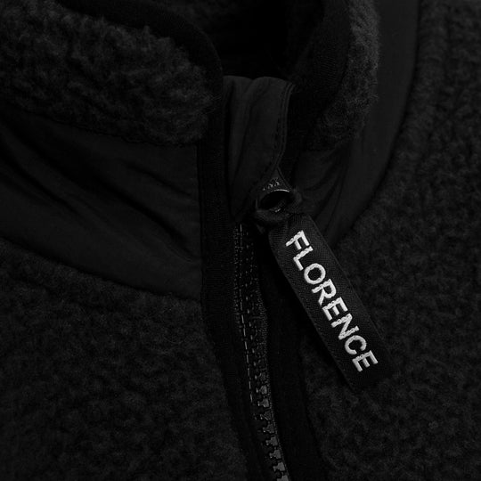 Color:Black-Florence High Pile Utility Fleece Jacket 