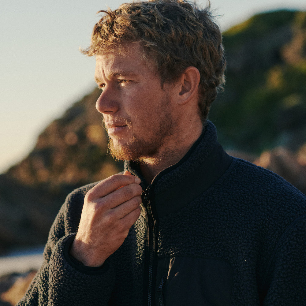 Color:Black-Florence High Pile Utility Fleece Jacket -alt