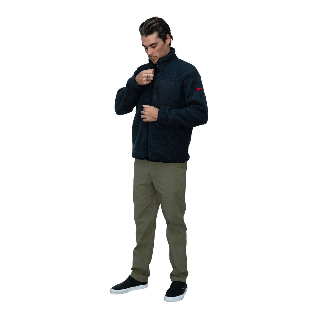 Color:Black-Florence High Pile Utility Fleece Jacket
