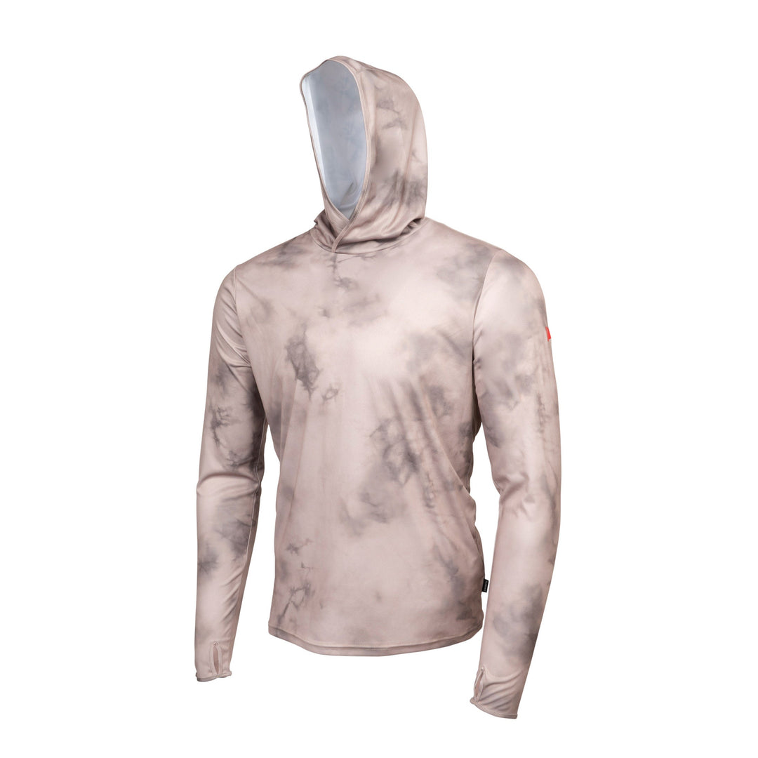 Color:Tan-Florence Sun Pro Stratus Long Sleeve Hooded Utility Shirt