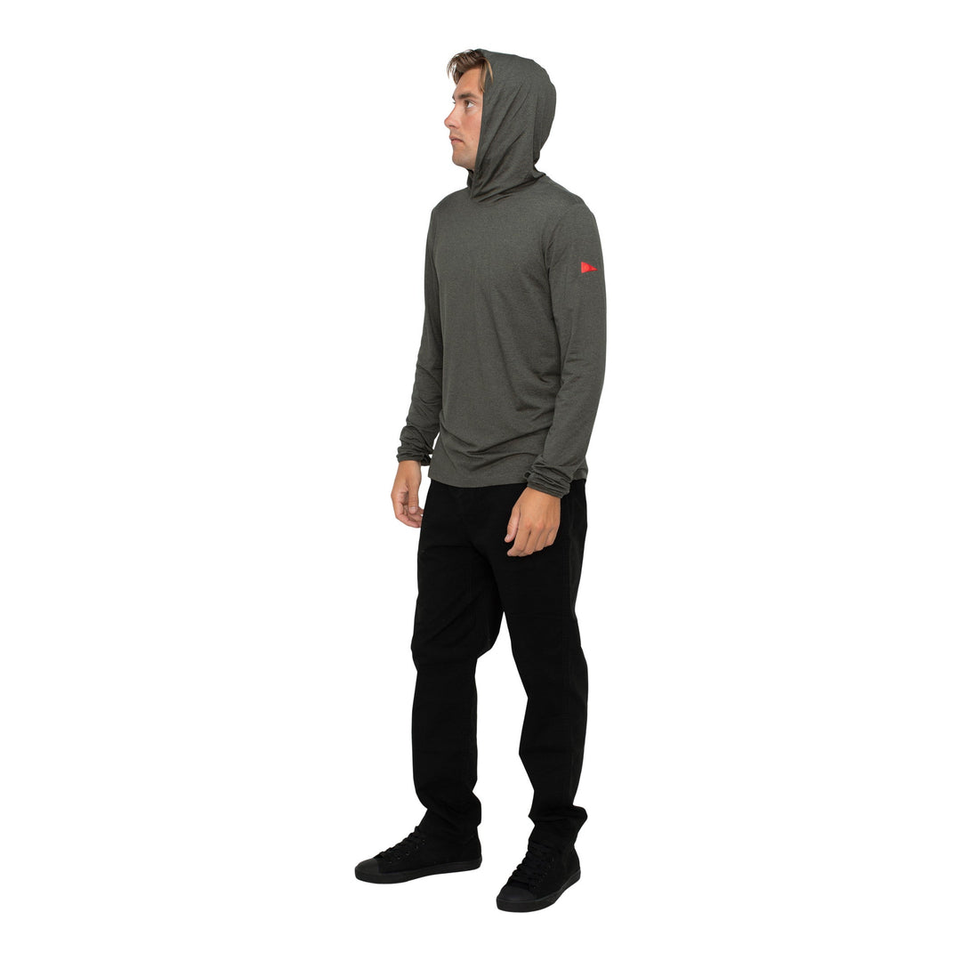 Color:Heather Thyme-Florence Long Sleeve Hooded Active T Shirt