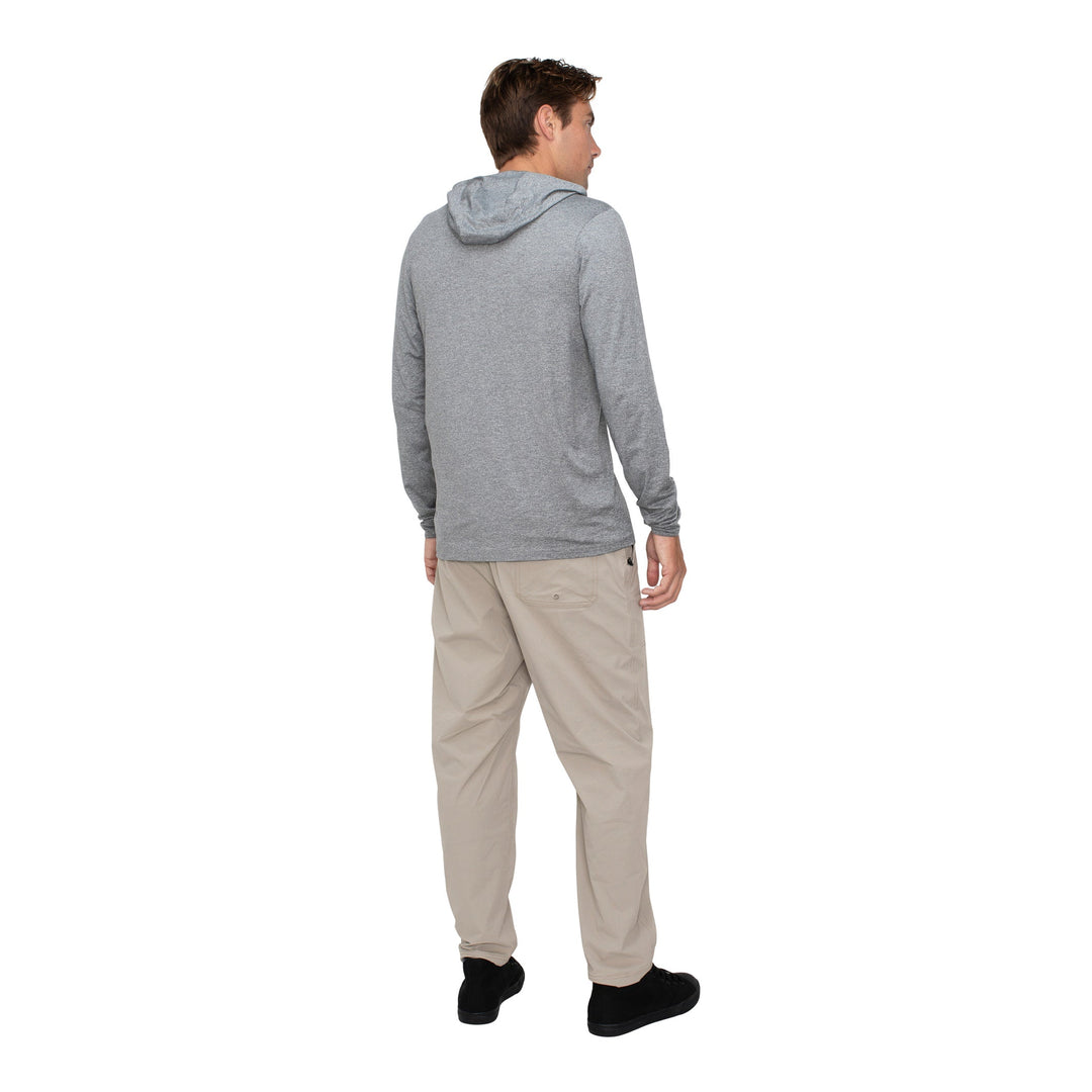 Color:Light Heather Grey-Florence Long Sleeve Hooded Active T Shirt