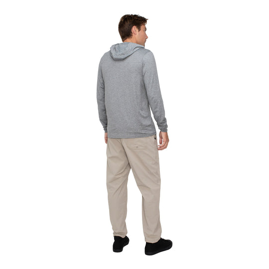 Color:Light Heather Grey-Florence Long Sleeve Hooded Active T Shirt
